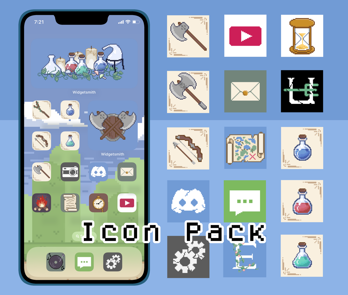 60 App Icon Pack | RPG Pixel Inspired | IOS App Icons | Digital Download