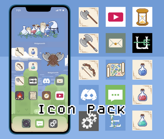 60 App Icon Pack  |  RPG Pixel Inspired  |  IOS App Icons  |  Digital Download